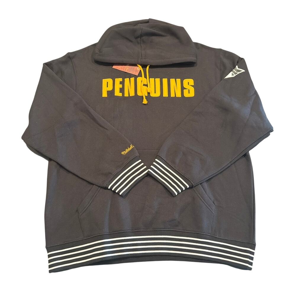 NWT Mitchell & Ness Pittsburgh Penguins Playmaker Fleece Hoodie, Black, Men’s XL
